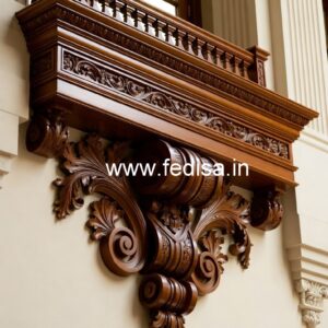 Elegant Brass Wood Fence Design No-4226