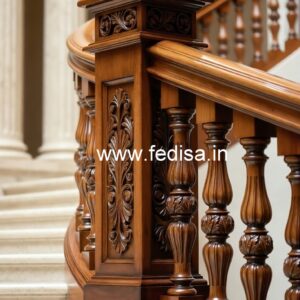 Brass Wood Stair Railings with LED Lights No-4230