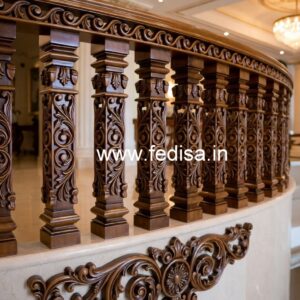 Stylish Brass Wood Staircase Banister No-4232