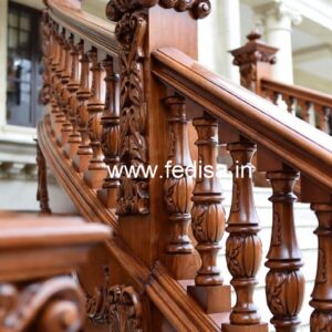 Elegant Brass Wood Balcony Handrails No-4234