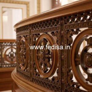 Brass Wood Staircase with Golden Finish No-4235