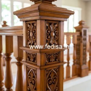 Modern Brass Wood Stair Fence Design No-4237