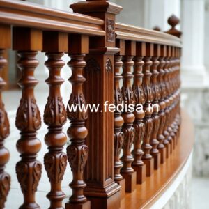Stylish Brass Wood Balcony Railings No-4238