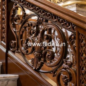 Luxury Brass Wood Staircase Fence No-4255