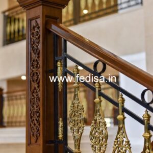 Decorative Brass Wood Balcony Fence No-4257