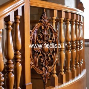 Brass Wood Staircase Design for Duplex Homes No-4261