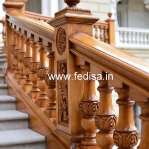 Elegant Brass Wood Staircase Handrails No-4267
