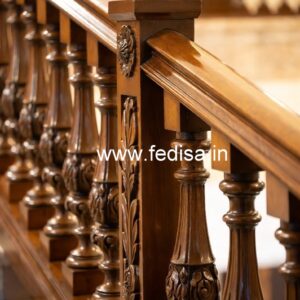 Elegant Brass Wood Handrails for Stairs No-4274