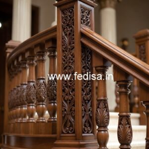 Elegant Brass Wood Staircase Interior Ideas No-4288