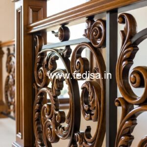 Decorative Brass Wood Balcony Handrails No-4289