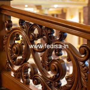 Elegant Brass Wood Railings for Contemporary Homes No-4296