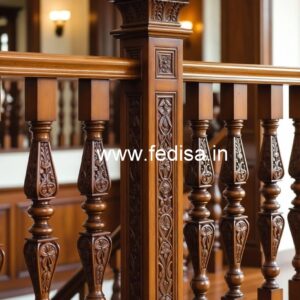 Brass Wood Staircase Design for Luxury Villas No-4301