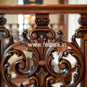 Brass Wood Handrail Design for Luxury Homes No-4326