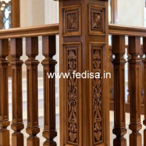 Modern Brass Wood Balcony Railings Collection No-4327