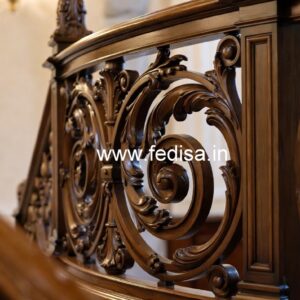 Premium Brass Wood Balcony Handrails No-4330