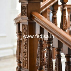 Premium Brass Wood Railings for Modern Villas No-4337