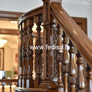 Brass Wood Staircase Decor with Luxury Style No-4338