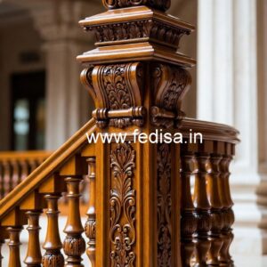 Stylish Brass Wood Staircase Railings for Home No-4341