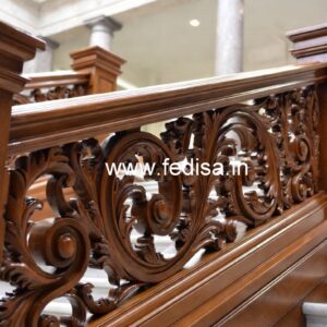 Brass Wood Staircase Banister for Modern Homes No-4351