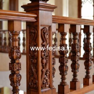 Elegant Brass Wood Railings for Staircase No-4353