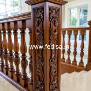 Modern Brass Wood Handrails for Luxury Villas No-4354