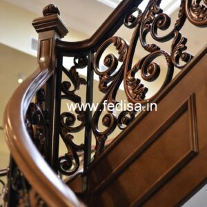 Decorative Brass Wood Staircase Fence Trends No-4355