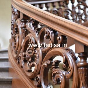 Elegant Brass Wood Fence for Balcony Design No-4359