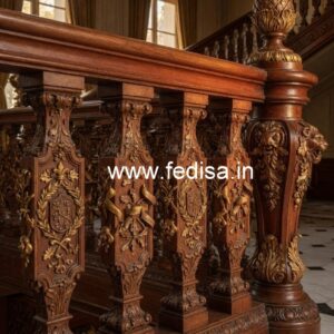 Decorative Brass Wood Railings for Interior Decor No-4361