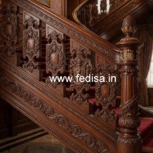 Premium Brass Wood Stair Railings Inspiration No-4365