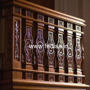 Modern Brass Wood Railings for Interior Staircase No-4371