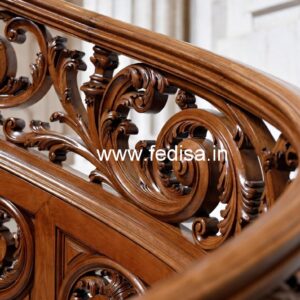 Premium Brass Wood Balcony Fence Inspiration No-4373