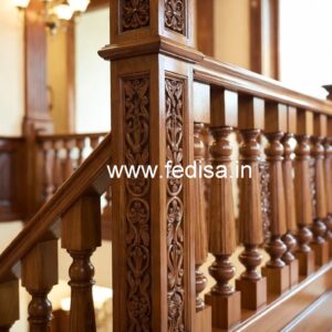 Decorative Brass Wood Interior Railings Collection No-4378