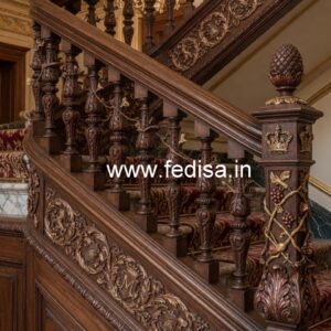 Modern Brass Wood Handrails for Stylish Homes No-4382