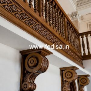 Decorative Brass Wood Railings for Luxury Homes No-4390