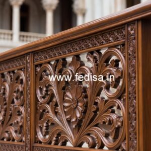 Stylish Brass Wood Staircase with Modern Finish No-4392