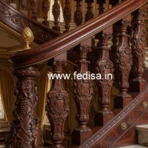Elegant Brass Wood Handrail Collection for Interiors No-4394