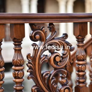 Decorative Brass Wood Interior Stair Railings No-4405