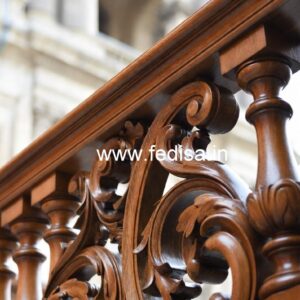 Stylish Brass Wood Railings for Villas No-4408