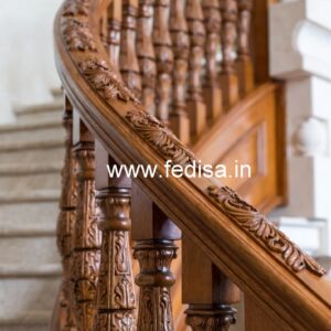 Elegant Brass Wood Balcony Collection for Interiors No-4420