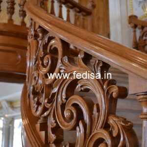 Modern Brass Wood Balcony Railings with Elegant Style No-4424