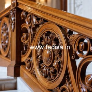 Elegant Brass Wood Staircase Banister Inspiration No-4426