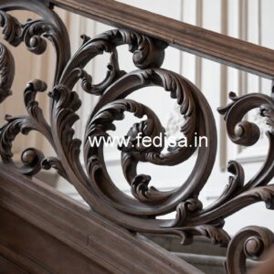 Decorative Brass Wood Railings for Contemporary Homes No-4428