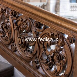 Luxury Brass Wood Staircase Side Railings No-4429