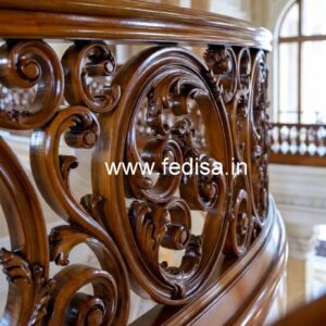 Stylish Brass Wood Balcony Safety Fence Collection No-4431