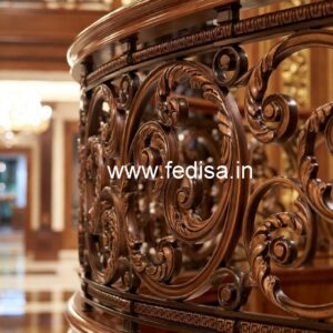 Elegant Brass Wood Railings with Decorative Pattern No-4432