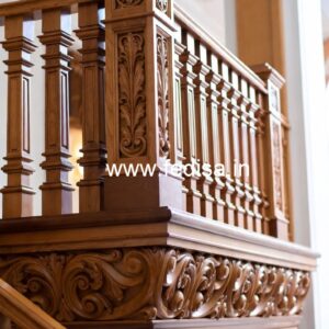 Modern Brass Wood Balcony Decor with LED Lights No-4442