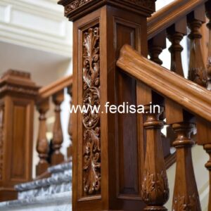 Decorative Brass Wood Handrails for Luxury Interiors No-4446