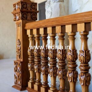 Premium Brass Wood Railings with Elegant Finish No-4451