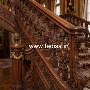 Luxury Brass Wood Railings for Contemporary Homes No-4459