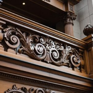 Stylish Brass Wood Fence for Luxury Villas No-4461